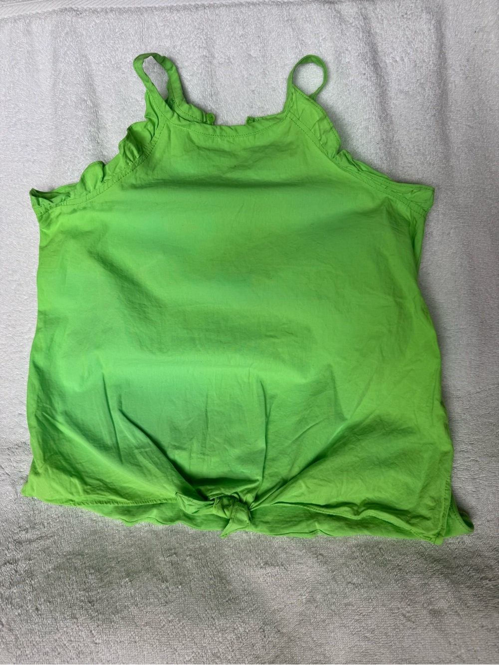 Zara Kids Girls Lime Green Mixed Fabric Tie Front Top – No Size Tag